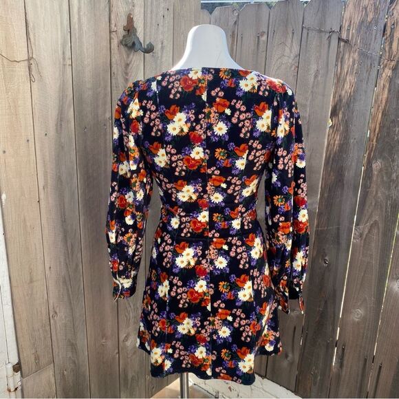 STAUD Chandler Velvet Dress Black Floral XS - Picture 12 of 15